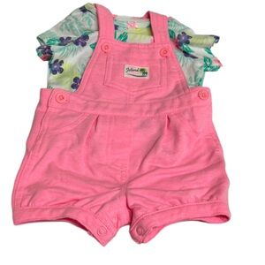 Carter's Pink Overall shorts  Outfit size 6 mo.